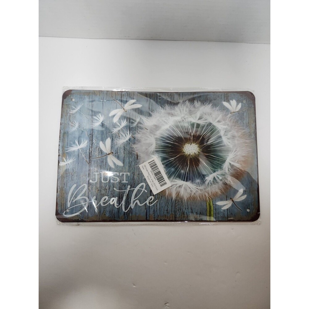 8X12 Just Breathe Tin Sign